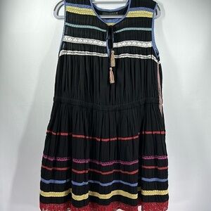 Anthropologie Carolina K Esmeralda Crochet Black Mini Dress, XSP